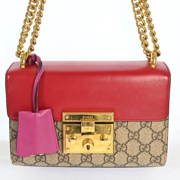 Authentic Gucci Padlock Red Logo Crossbody Bag bsj638-111325 - Picture 3 of 14